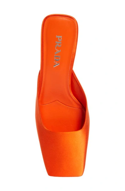 Shop Prada Modellerie Satin Mule In Orange