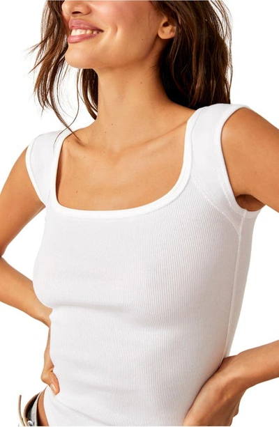 Free People Hummingbird Stretch Cotton Top In Ivory