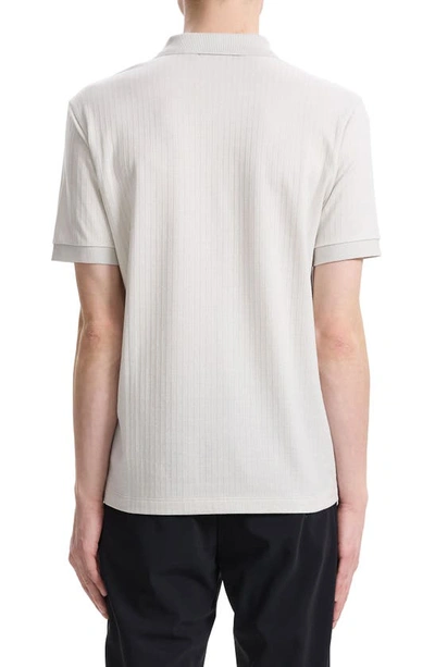 Shop Theory Zelig Jacquard Stripe Cotton Polo In Limestone/ White