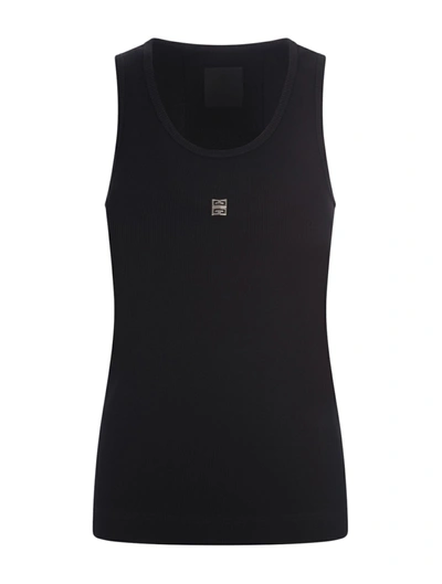 Shop Givenchy Black Top With Logo Plaque