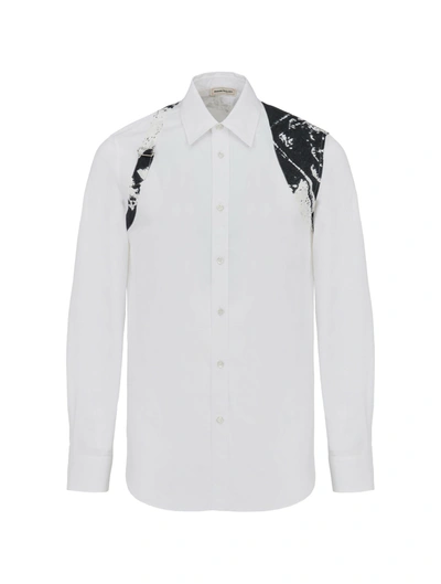 Shop Alexander Mcqueen Men`s Fold Harness Shirt In Optic White