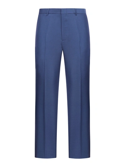 Shop Gucci Mohair Wool Pants In Blue