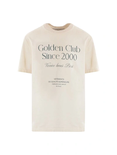 Shop Golden Goose Oversized Cotton T-shirt With Logo Print In White