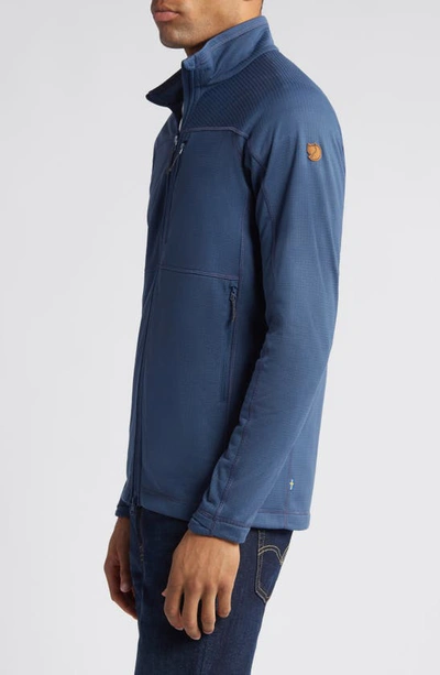 Shop Fjall Raven Abisko Lite Fleece Jacket In Indigo Blue