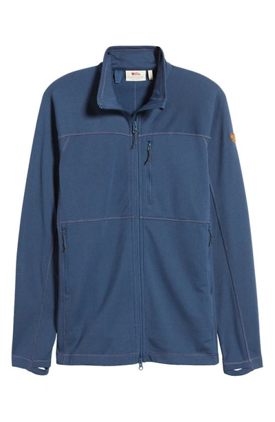 Shop Fjall Raven Abisko Lite Fleece Jacket In Indigo Blue