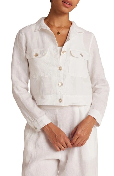 Shop Bella Dahl Utility Crop Linen Jacket In White