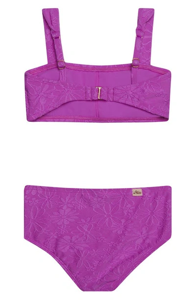 Shop Hobie Kids' Jacquard Two-piece Swimsuit In Violet