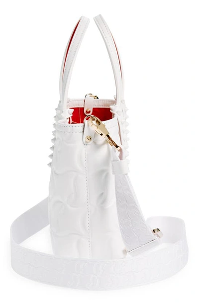 Shop Christian Louboutin Mini Cabat Quilted Leather Tote In Bianco/ Bianco