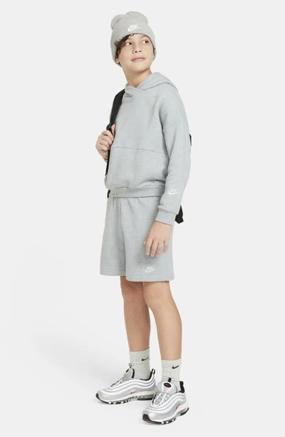 Shop Nike Kids' Icon Fleece Shorts In Light Pumice/ Light Silver
