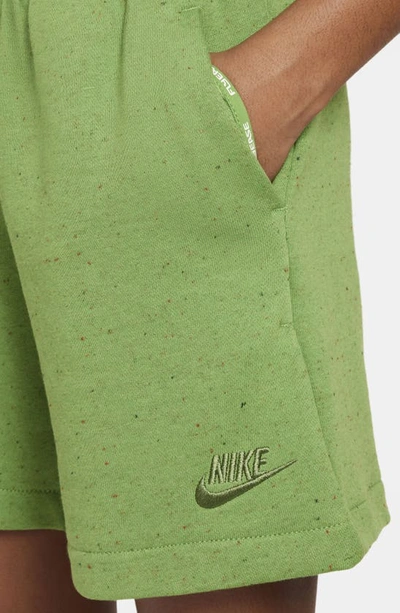 Shop Nike Kids' Icon Fleece Shorts In Chlorophyll/ Sail/ Treeline