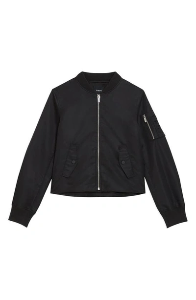 Shop Theory Aero Recycled Nylon Varsity Jacket In Black