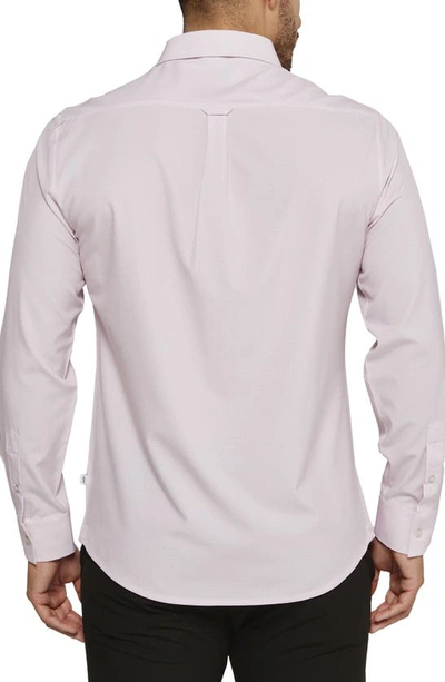 Shop 7 Diamonds Niall Geometric Print Performance Button-up Shirt In Rose