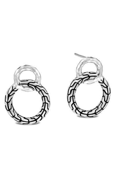 Shop John Hardy Classic Chain Hammered Sterling Silver Earrings In White