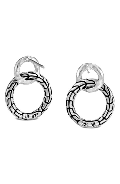 Shop John Hardy Classic Chain Hammered Sterling Silver Earrings In White