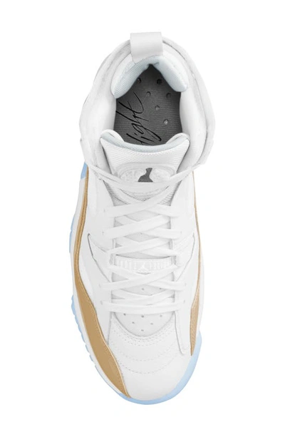 Shop Nike Jumpman Two Trey Basketball Sneaker In White/ Black/ Gold/ Ice Blue