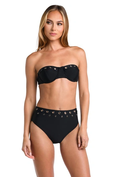 Shop L Agence L'agence Alexandria Grommet Convertible Underwire Bikini Top In Black