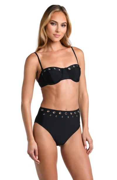 Shop L Agence Alexandria Grommet Convertible Underwire Bikini Top In Black