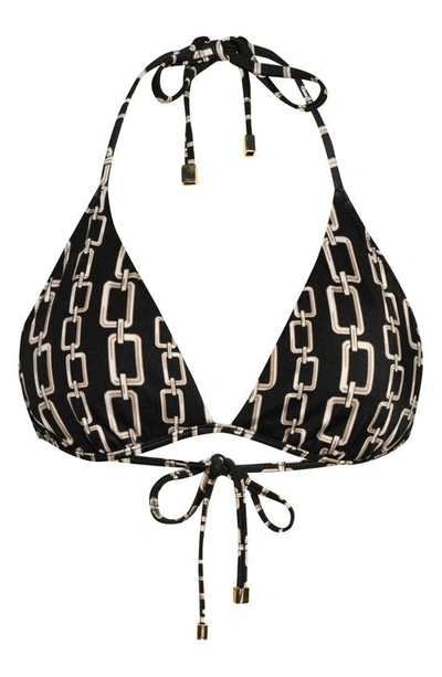 Shop L Agence L'agence Annabelle Geo Triangle Bikini Top In Black