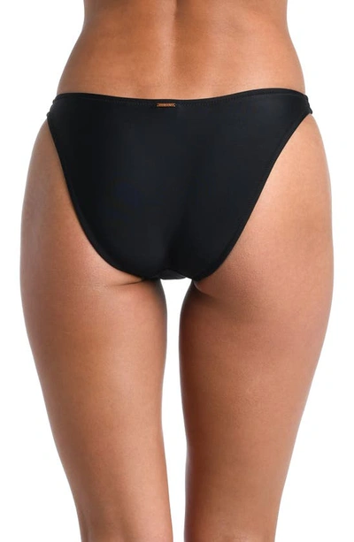 L Agence Jean Solid Scoop Front Bikini Bottom In Black