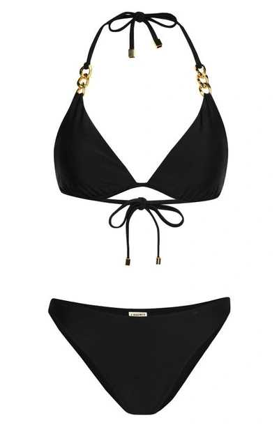 L Agence Jean Solid Scoop Front Bikini Bottom In Black