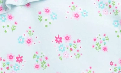 Shop Kissy Kissy Floral Print Pima Cotton Romper In Pink Multi