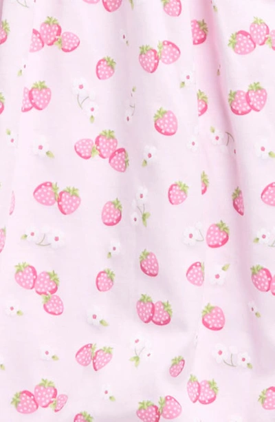 Shop Kissy Kissy Strawberry Print Pima Cotton Romper In Pink