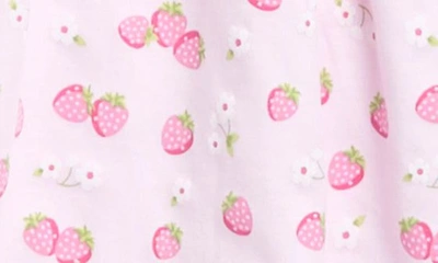 Shop Kissy Kissy Strawberry Print Pima Cotton Romper In Pink