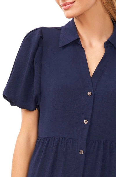Cece Womens Tiered Polyester Midi Dress In Classic Navy
