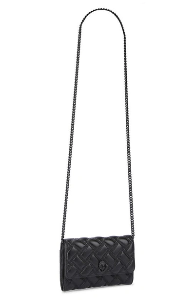 Shop Kurt Geiger London Kensington Quilted Leather Wallet On A Chain In Black