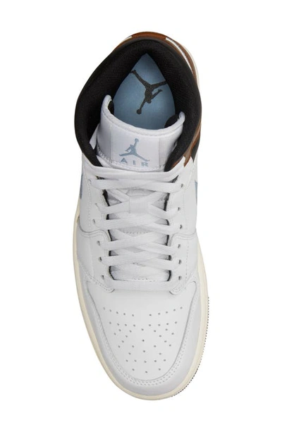 Shop Jordan Air  1 Mid Se Sneaker In White/ Blue Grey/ Black/ Sail