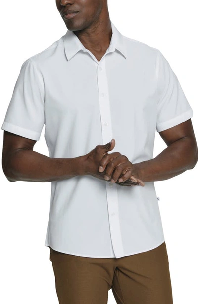Shop 7 Diamonds Siena Solid Short Sleeve Performance Button-up Shirt In White