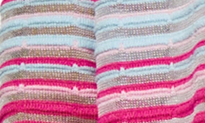 Shop Ming Wang Sheer Stripe Longline Jacket In Perfect Pink Multi