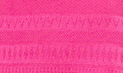 Shop Ming Wang Pointelle & Burnout Sweater Dress In Carmine Rose