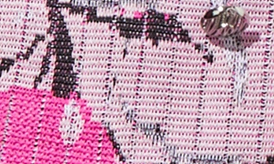 Ming Wang Floral Crop Knit Jacket In Perfect Pink Multi
