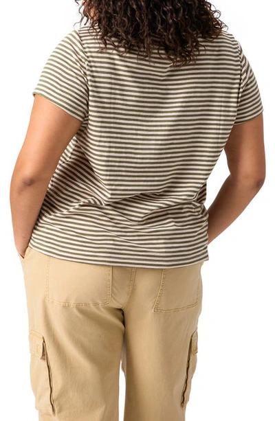 Sanctuary The Perfect Geo Print Cotton Blend Knit Top In Burnt Olive