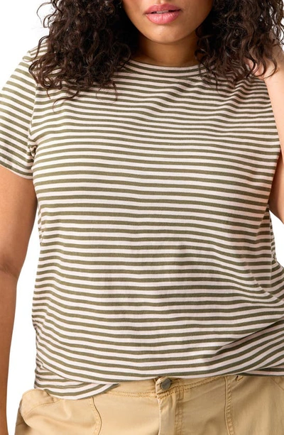 Sanctuary The Perfect Geo Print Cotton Blend Knit Top In Burnt Olive