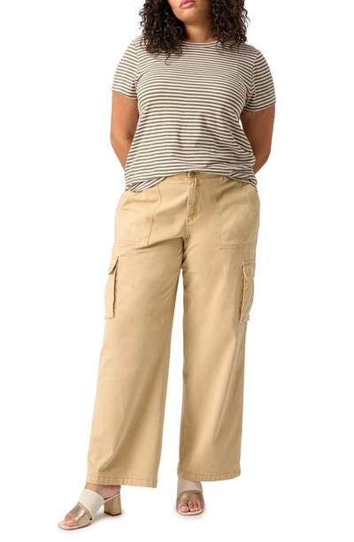 Sanctuary The Perfect Geo Print Cotton Blend Knit Top In Burnt Olive