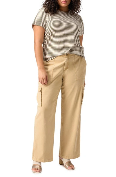 Sanctuary The Perfect Geo Print Cotton Blend Knit Top In Burnt Olive