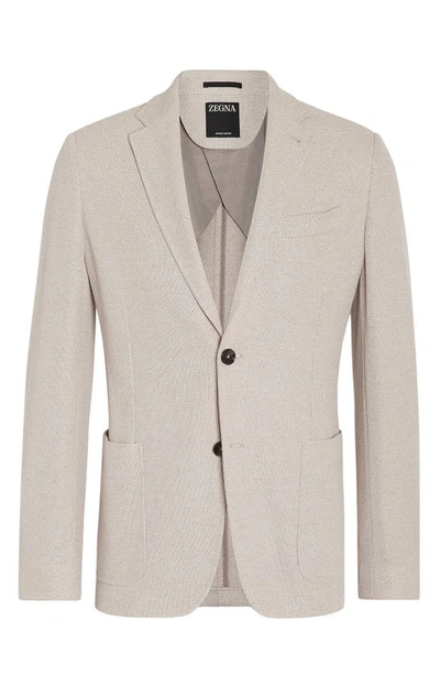 Shop Zegna Jerseywear Cotton Sport Coat In Ecru