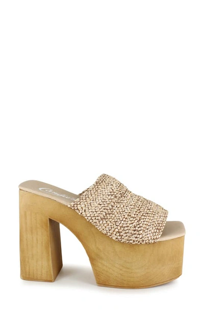Candies Klara Platform Slide Sandal In Natural
