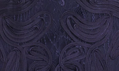 Js Collections Meli Soutache Cocktail Midi Dress In Navy