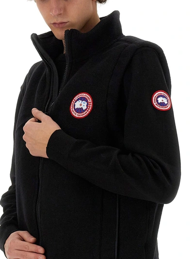 Shop Canada Goose Vests With Logo In Black