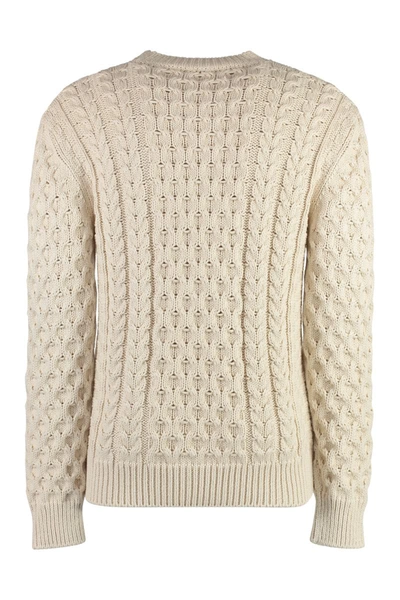 Shop Givenchy Cotton Crew-neck Sweater In Ecru