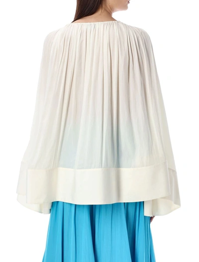 Shop Lanvin Draped Oversized Shirt In Off White