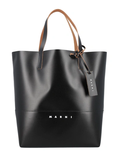 Shop Marni Tribeca Shopping Bag In Black