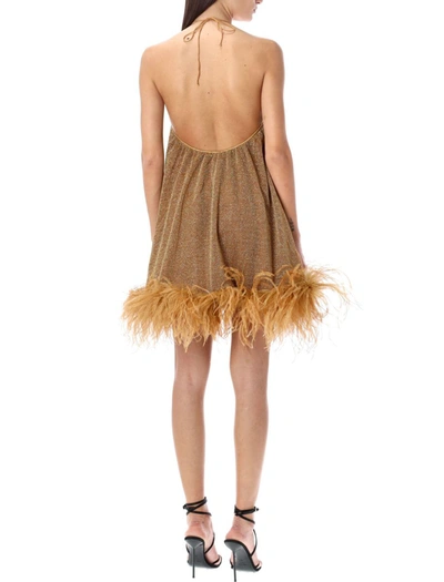 Shop Oseree Oséree Lumière Plumage Minidress In Toffe Gold