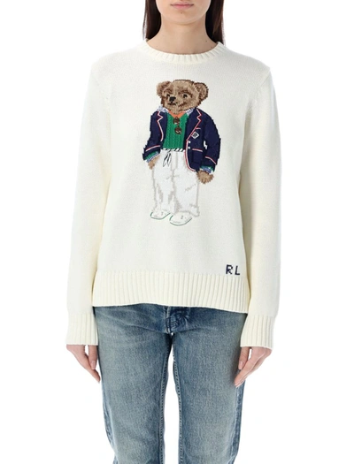 Shop Polo Ralph Lauren Knitted Sweater In Cream