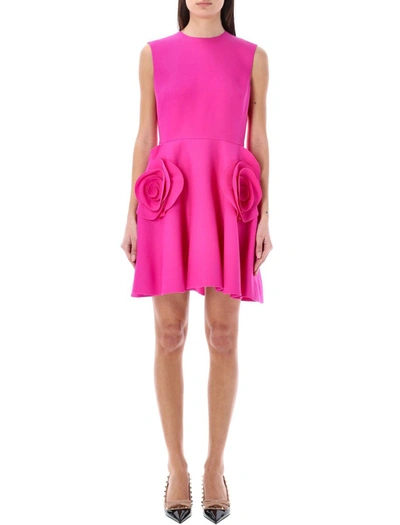 Shop Valentino Garavani Crepe Couture Mini Dress In Pink Pp