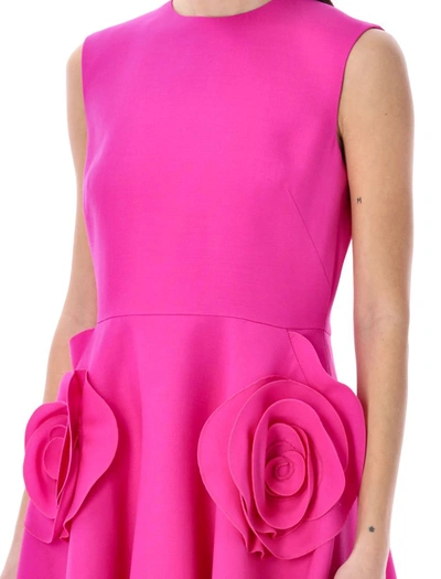 Shop Valentino Garavani Crepe Couture Mini Dress In Pink Pp