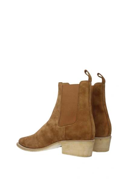 Shop Amiri Ankle Boot Suede Brown Cognac